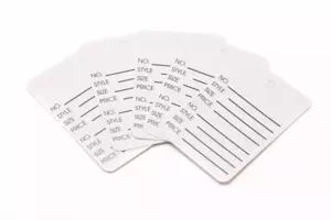UNSTRUNG 2 Part Perforated Merchandise Price Tags